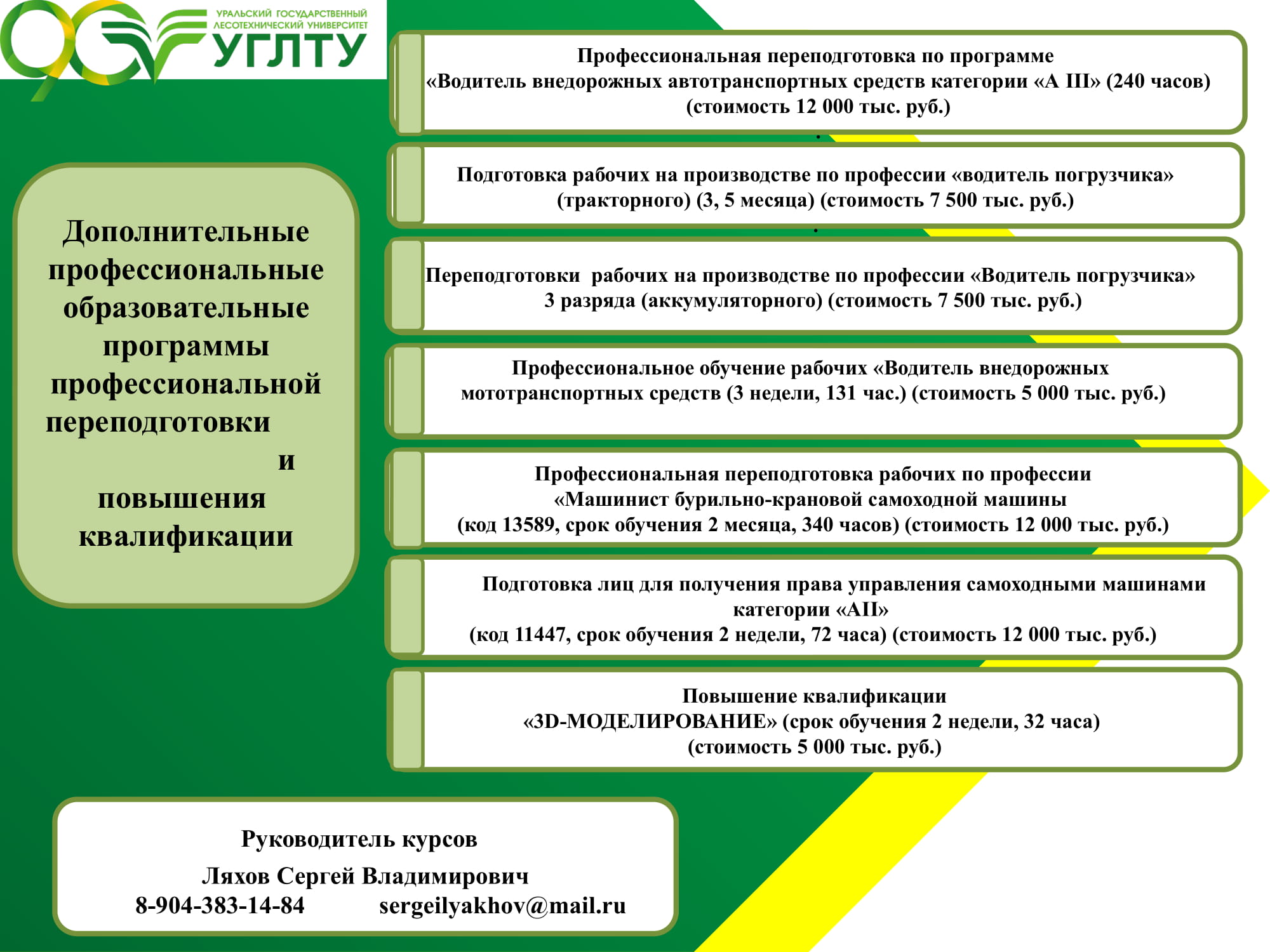 Программы обучения УЦПКРАТ 03